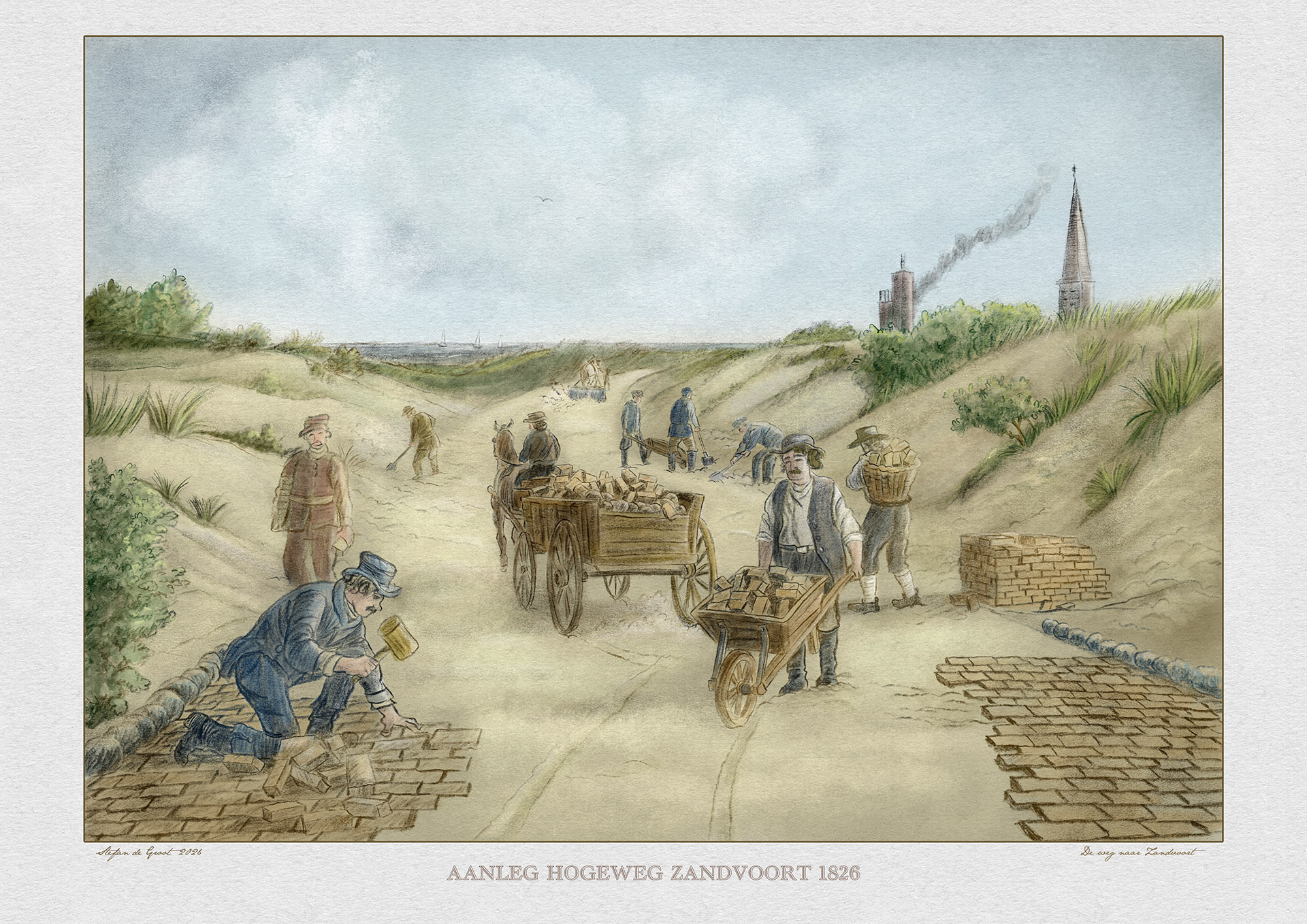 Illustration Aanleg Hogeweg Zandvoort 1826 Stefan De Groot